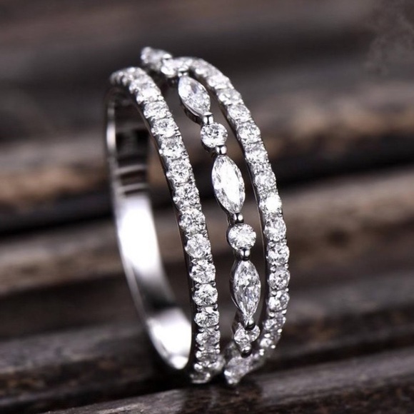 NEW 4.1 CT Diamond 925 Sterling Silver Ring - Picture 2 of 4